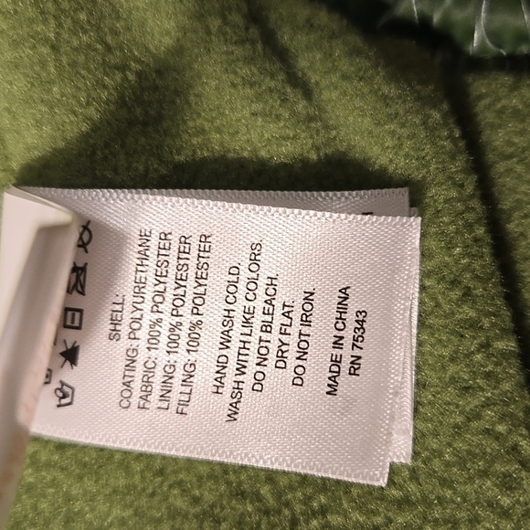 Rachel Zoe Shiny Green Fleece Lined Removeable Hood Back Pocket Dog Coat Sz L - Picture 9 of 13